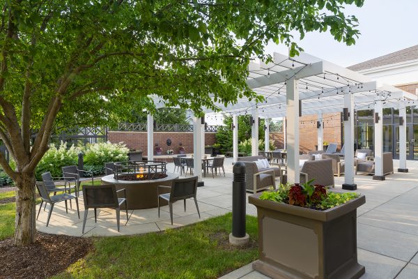 Courtyard by Marriott-Middleton - shows outdoor courtyard with firepit