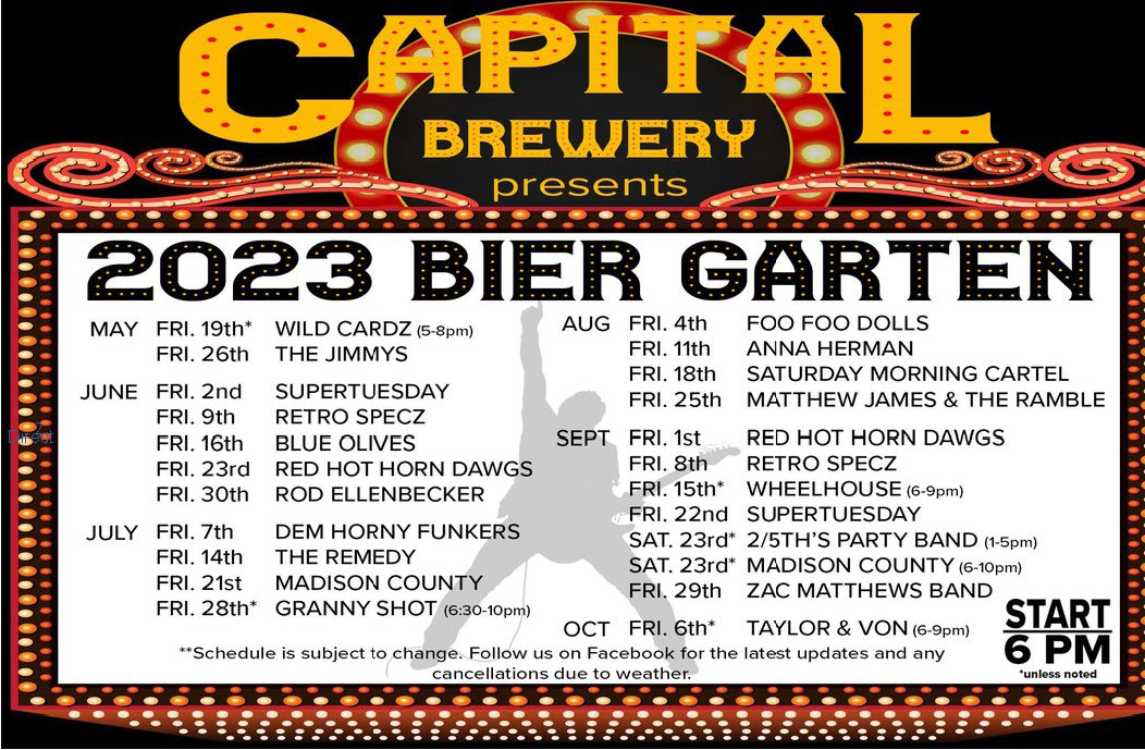 a concert poster for capital brewery's 2012 beer garden.