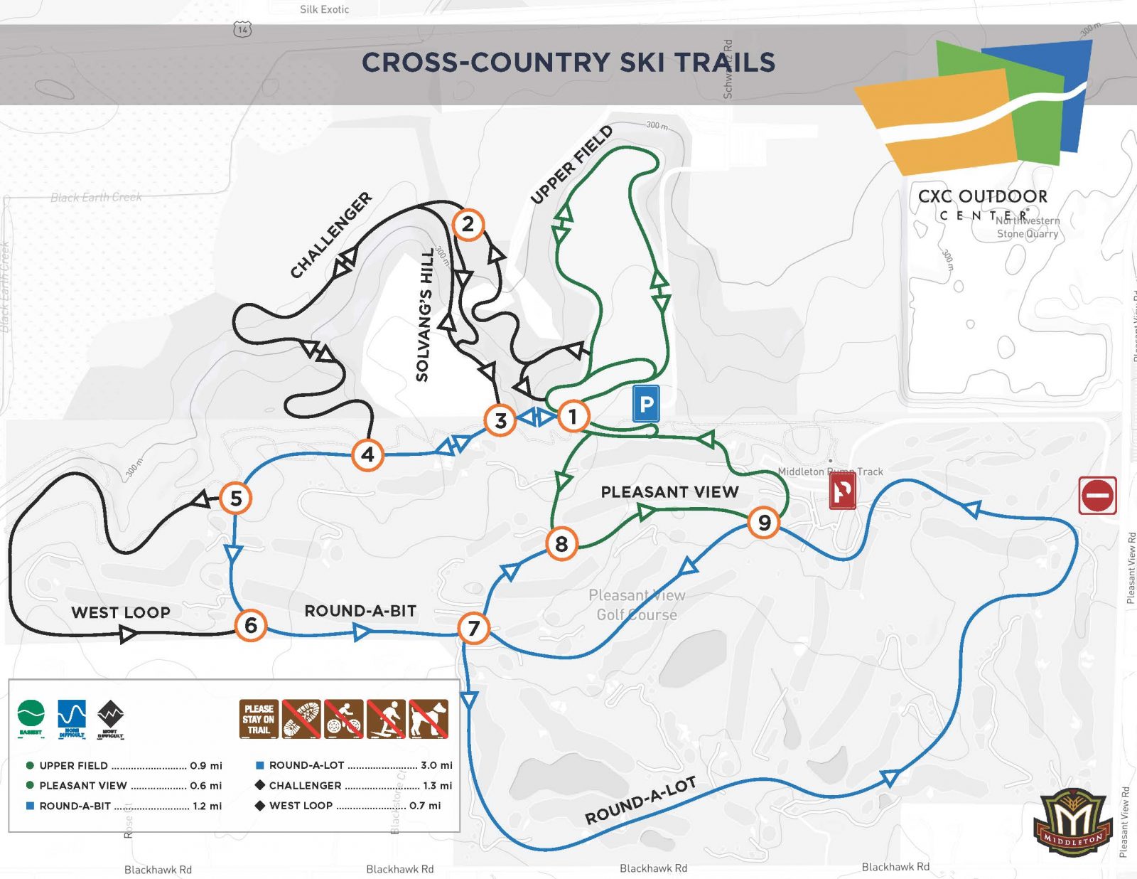 Cross country ski trails map.