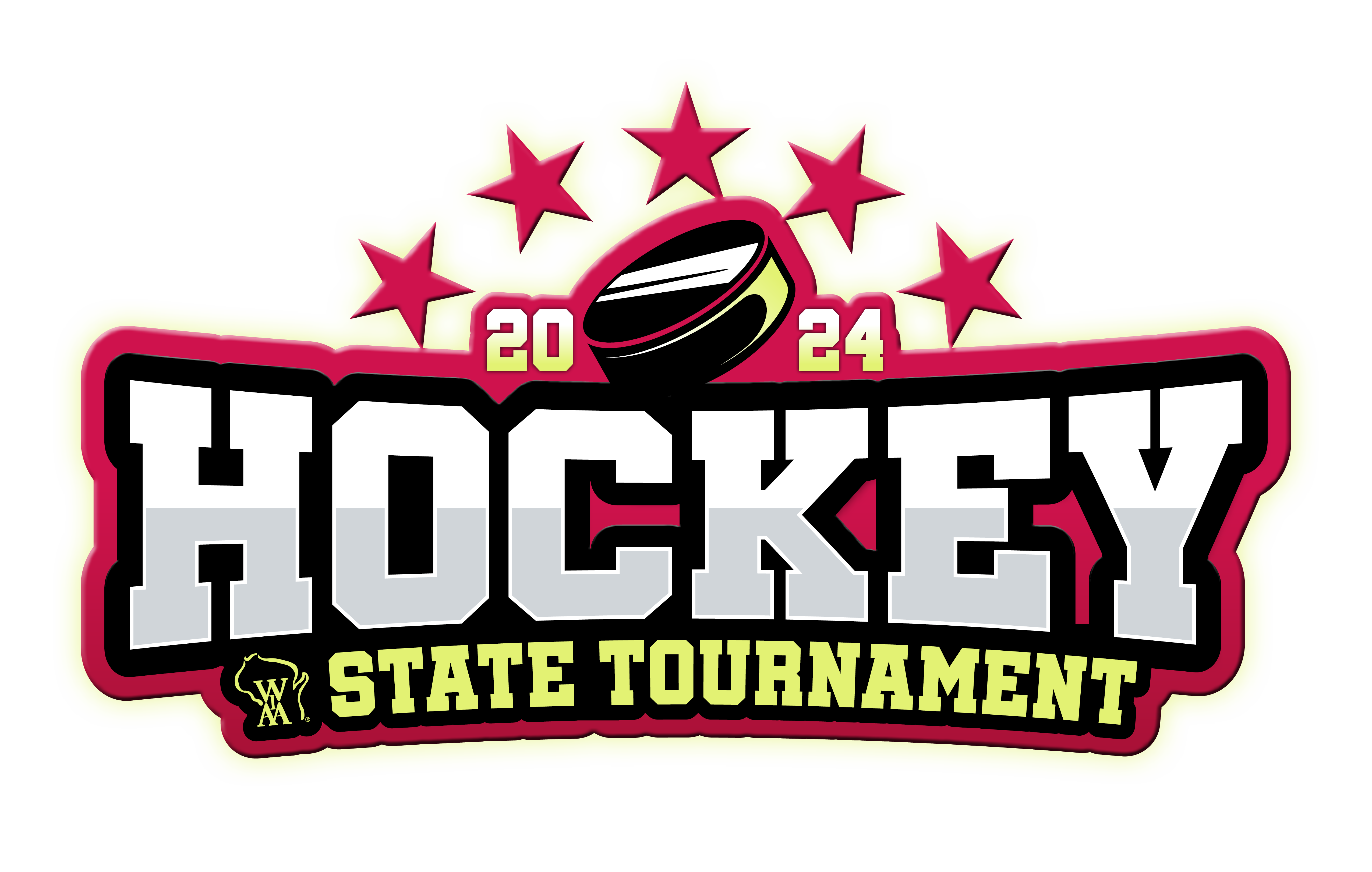 Hockey state tournament logo.