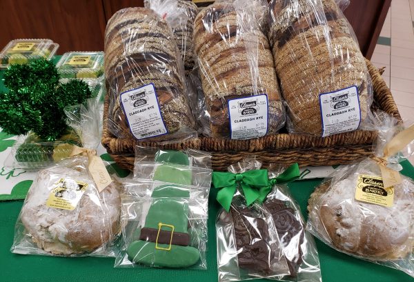 Clasen's European Bakery St. Patrick's Day treats and breads.