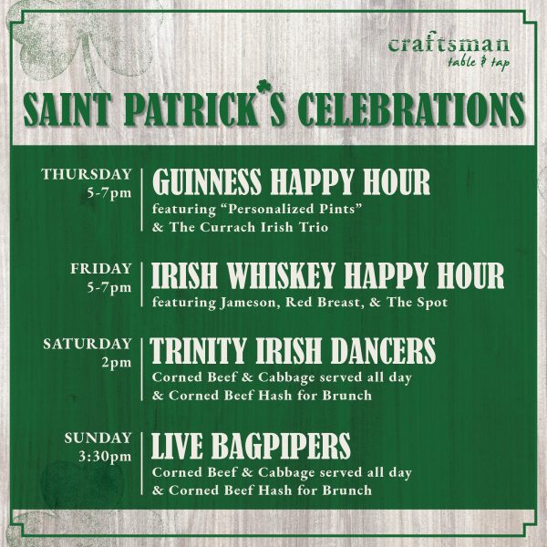 A flyer for saint patrick's celebrations.