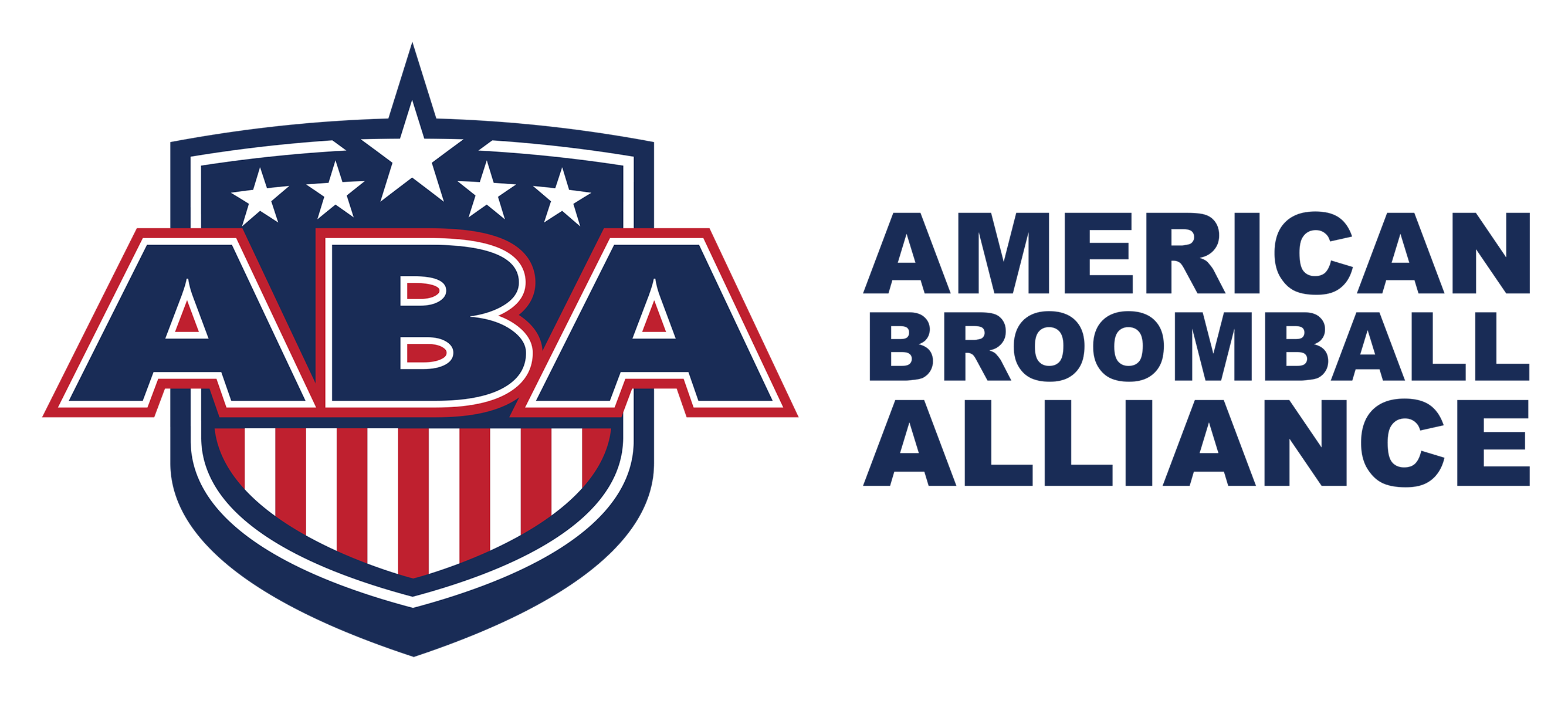 Logo of the american basketball association (aba) with a patriotic color scheme.